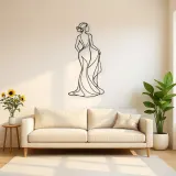 Profile with Drape Metal Wall Art | Feminine Figure Wall Decor
