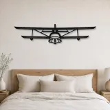 Silhouette d'avion Super Petrel LS Front en métal, Décoration murale en métal, Décor aéronautique, Décor d'aviation
