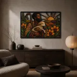 Good Shepherd Carrying Lamb at Sunrise Colorful Metal Wall Art