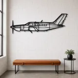 Silhouette en métal d'avion PA-46-350P Malibu Mirage, Décoration murale en métal, Décor aéronautique, Cadeau pour aviateur