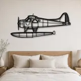 Silhouette d'avion DHC-2 MK III Turbo Beaver en métal, Décoration murale aéronautique