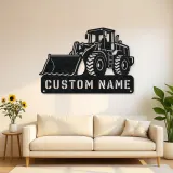Personalized Large Wheel Loader Low Bucket Metal Wall Art
