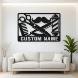 Personalized Barber Tools Metal Wall Art