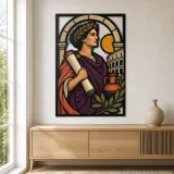Classical Roman Scholar with Scroll and Colosseum Colorful Metal Wall Art
