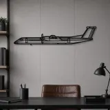 Silhouette d'avion Dash 8 Q400 en métal, Décoration murale aéronautique