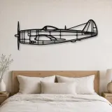 Silhouette d'avion en métal P-47D, décoration murale aéronautique
