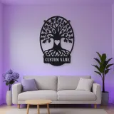 Personalized Oak Tree Metal Wall Art with Heart