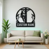 Personalized Electrical Lineman Metal Wall Art with Utility Pole