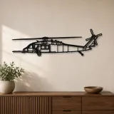Silhouette d'hélicoptère HH-60 Pave Hawk en métal, Décoration murale, Cadeau d'anniversaire