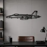 Silhouette d'avion F-18 Hornet en métal, Décoration murale aéronautique