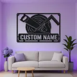 Personalized Carpenter Tools Metal Wall Art with Saw Blade