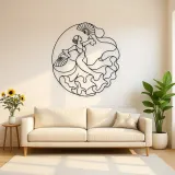 Sevillana Fan Dance Metal Wall Art | Dance Silhouette Wall Decor