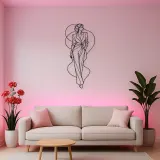 Sleek Fitted Outfit Metal Wall Art | Fashion Figure Wall Decor