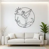 Compass Pose Line Metal Wall Art | Yoga and Meditation Wall Decor