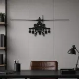 Silhouette de l'hélicoptère AH-64D Apache Front en métal, Décoration murale, Cadeau d'anniversaire, Silhouette d'avion