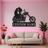 Personalized Chopper Couple Metal Wall Art