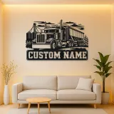Personalized Grain Hopper Semi Truck Farm Metal Wall Art