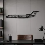 Insegna in metallo silhouette dell'aereo G550, Silhouette di aerei in metallo, Decorazione da parete aviatore