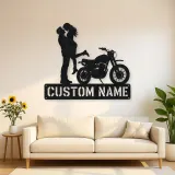 Personalized Dirt Bike Lifted Couple Metal Wall Art