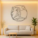 Sugarcane Pose Metal Wall Art | Yoga and Meditation Wall Decor