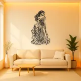 Floral Dress Muse Metal Wall Art | Botanical Woman Wall Decor