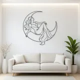 Reclining Crescent Muse Metal Wall Art | Celestial Woman Wall Decor
