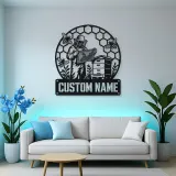 Personalized Beekeeper Honeycomb Frame and Hive Metal Wall Art