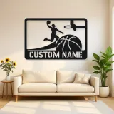 Personalized Basketball Slam Dunk Metal Wall Art