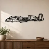 Silhouette d'avion en métal A-10 Thunderbolt 2, Décoration murale aéronautique
