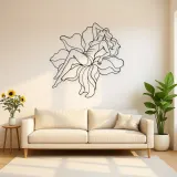 Reclining Flower Pose Metal Wall Art | Botanical Woman Wall Decor