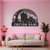 Personalized Grandparents Grandchildren Motorcycle Metal Wall Art
