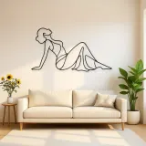 Reclining Side Silhouette Metal Wall Art | Feminine Figure Wall Decor