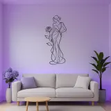 Standing Rose Model Metal Wall Art | Botanical Woman Wall Decor