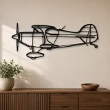 Silhouette en métal d'avion Pitts S-1T, Décoration murale en métal, Décor aéronautique, Cadeau pour aviateur
