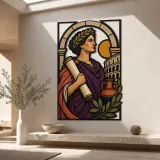 Classical Roman Scholar with Scroll and Colosseum Colorful Metal Wall Art