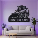 Personalized Compact Skid Steer Loader Metal Wall Art