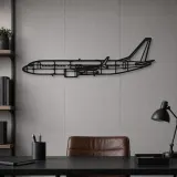 Silhouette d'avion en métal 737, décoration murale en métal, décoration aéronautique, cadeau pour pilote