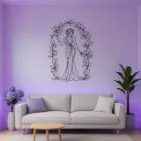 Floral Arch Woman Metal Wall Art | Botanical Woman Wall Decor