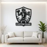 Personalized Number 7 Quarterback Shield Metal Wall Art