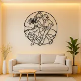 Country Line Dance Metal Wall Art | Couple Dance Wall Decor
