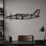 Silhouette d'avion PA-34-200T Seneca II en métal, Décoration murale en métal, Décor aéronautique, Décor d'aviation