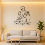 Seated Muse with Vase Metal Wall Art | Feminine Figure Wall Decor