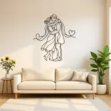 Shared Scarf Couple Metal Wall Art | Romantic Couple Decor