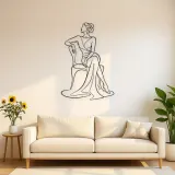 Décoration murale en métal Muse de Chaise Élégante | Décor mural de figure de mode