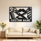 Personalized Barber Tools Metal Wall Art
