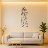 Fitted Jumpsuit Model Metal Wall Art | Fashion Figure Wall Decor