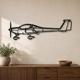 Silhouette d'avion DA20 en métal, Décoration murale aéronautique