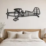 Silhouette in Metallo dell'Aereo Starduster too, Insegna in Metallo, Decorazione da Parete Aeronautica, Decorazione per Aviatori