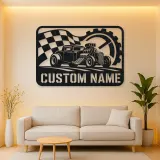 Personalized Hot Rod Racing Metal Wall Art