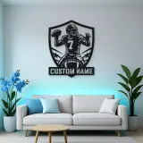 Personalized Number 7 Quarterback Shield Metal Wall Art